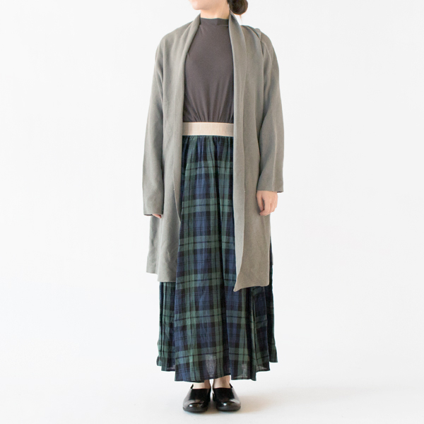 和紙×綿 ロングカーディガン(硫化染ライトグレー) 和紙×綿 ロングカーディガン(硫化染ライトグレー)