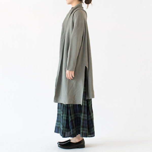 和紙×綿 ロングカーディガン(硫化染ライトグレー) 和紙×綿 ロングカーディガン(硫化染ライトグレー)