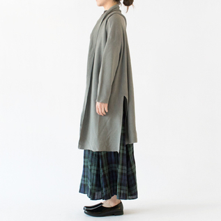 和紙×綿 ロングカーディガン(硫化染ライトグレー) 和紙×綿 ロングカーディガン(硫化染ライトグレー)