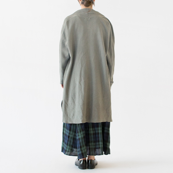 和紙×綿 ロングカーディガン(硫化染ライトグレー) 和紙×綿 ロングカーディガン(硫化染ライトグレー)