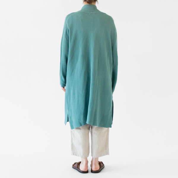 和紙×綿 ロングカーディガン(硫化染ターキス) 和紙×綿 ロングカーディガン(硫化染ターキス)