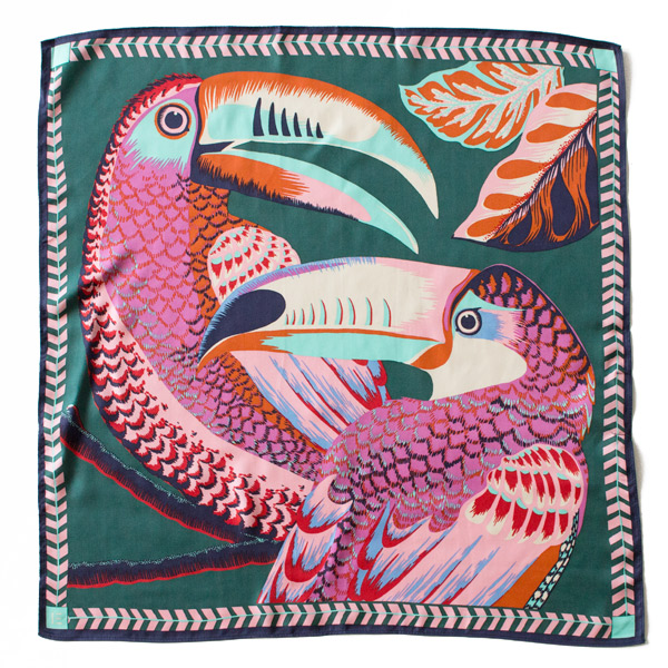 シルクスカーフ TOUCAN(EMERALD)