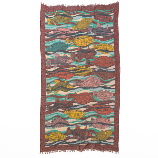 リネンコットンスカーフ PIO(CORAL) リネンコットンスカーフ PIO(CORAL)