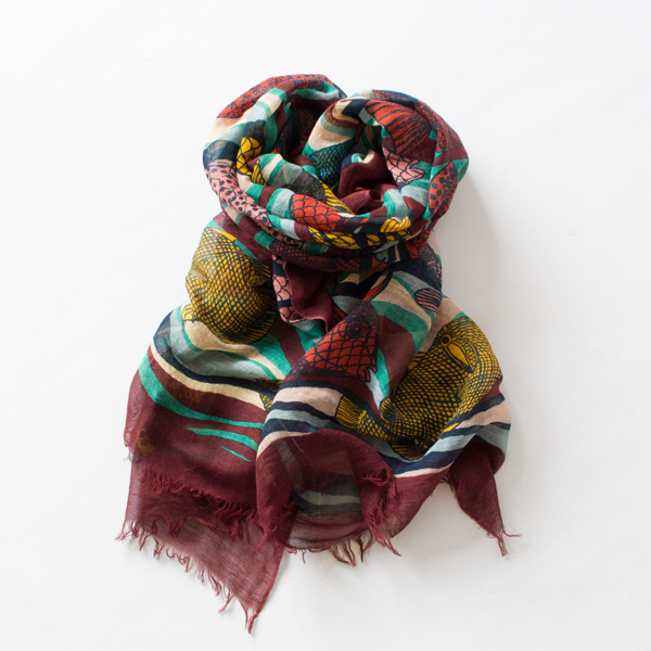 リネンコットンスカーフ PIO(CORAL) リネンコットンスカーフ PIO(CORAL)