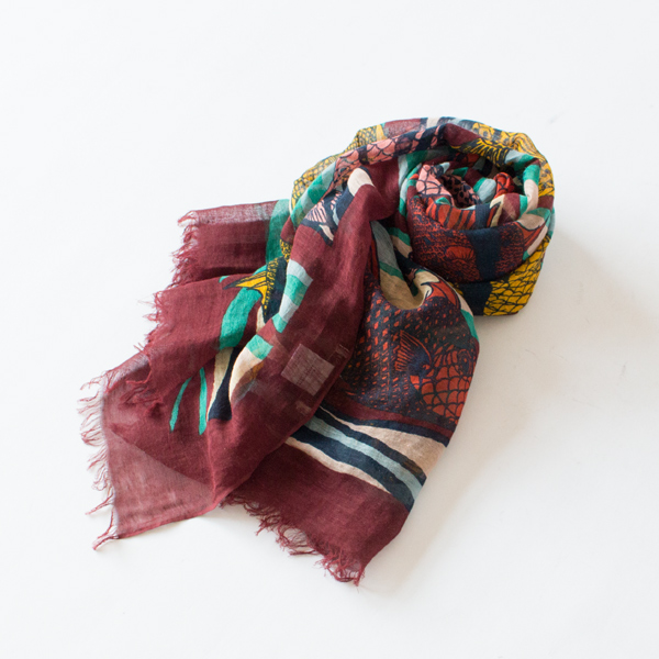 リネンコットンスカーフ PIO(CORAL) リネンコットンスカーフ PIO(CORAL)