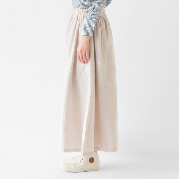 SPREAD コットンギャザースカート(BEIGE)
