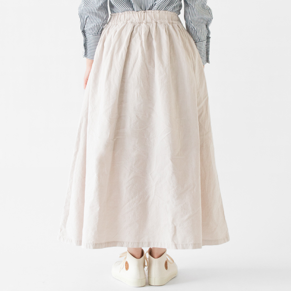 SPREAD コットンギャザースカート(BEIGE)