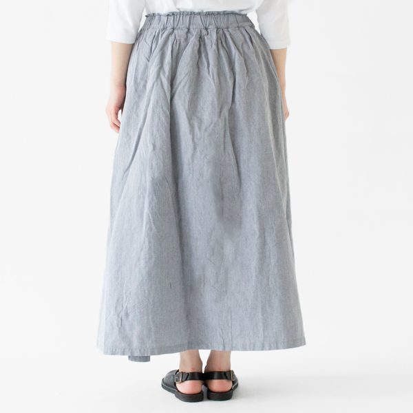 SPREAD コットンギャザースカート(NAVY)