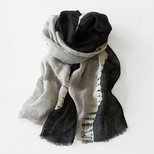 有松絞りリネンショール 帽子絞りラウンドスケープ／suzusan（スズサン