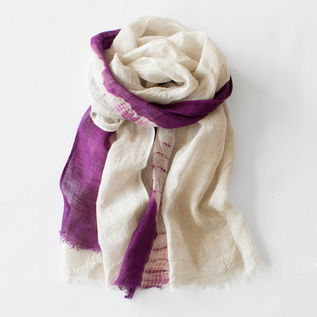 有松絞りリネンショール 帽子絞りラウンドスケープ／suzusan（スズサン