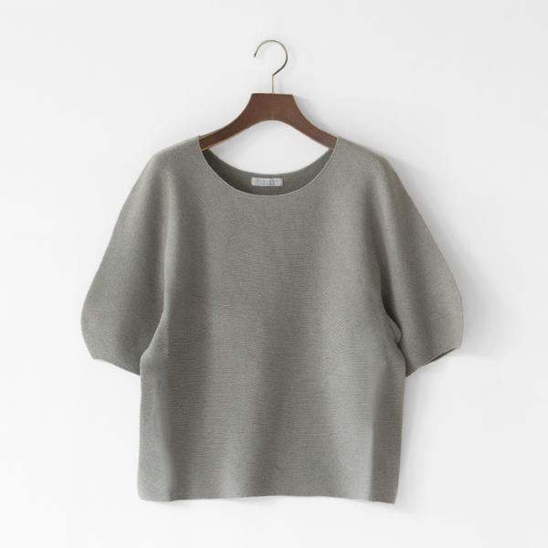 和紙×綿 バルーンスリーブニット(硫化染ライトグレー) 和紙×綿 バルーンスリーブニット(硫化染ライトグレー)