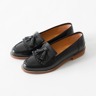 Diego Belliniベリーニ37タッセル付き黒ローファー23.5 DIEGO BELLINI（ディエゴ ベリーニ） タッセルローファー