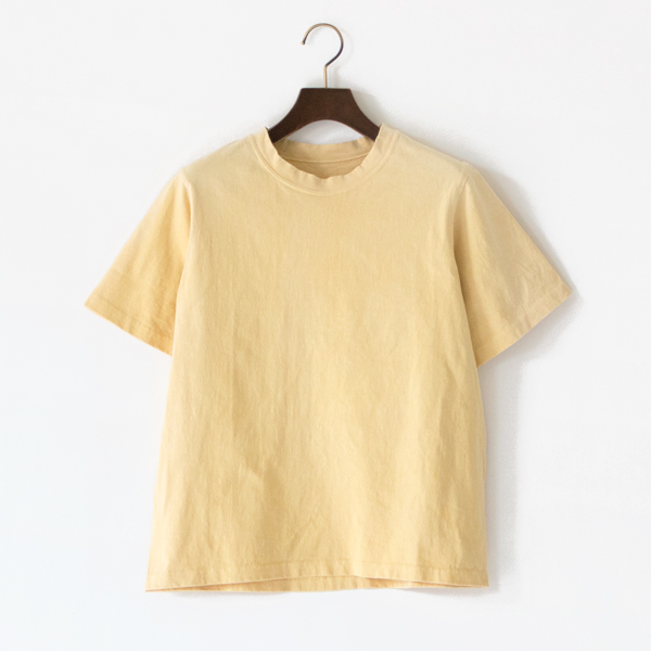 ナチュラルダイ 丸胴クルーネック半袖Tシャツ(ヒマワリ染(YELLOW))