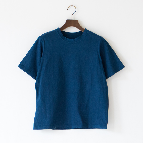 ナチュラルダイ 丸胴クルーネック半袖Tシャツ(藍染(NAVY))