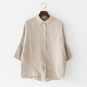 リネン ハーフスリーブシャツ 