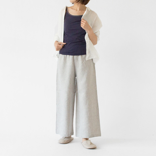 強撚コットンフライス キャミソール(PURPLE、身長163cm)