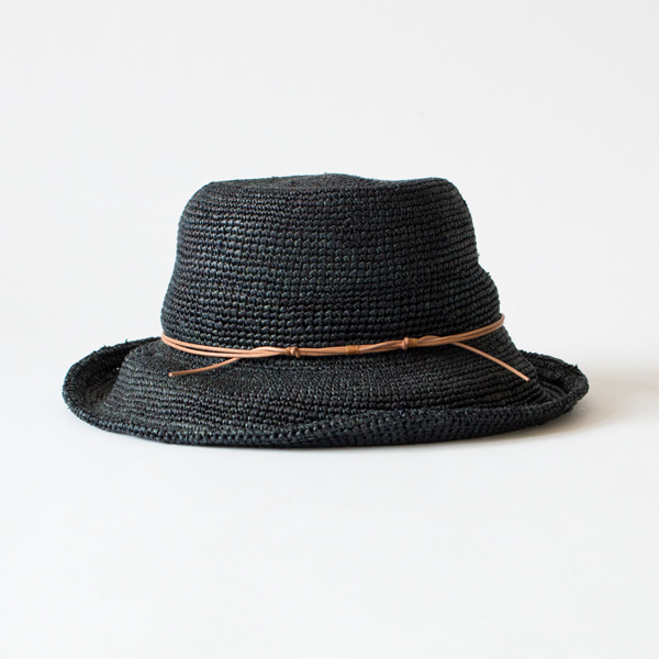 後染めラフィア かぎ編みセーラハット