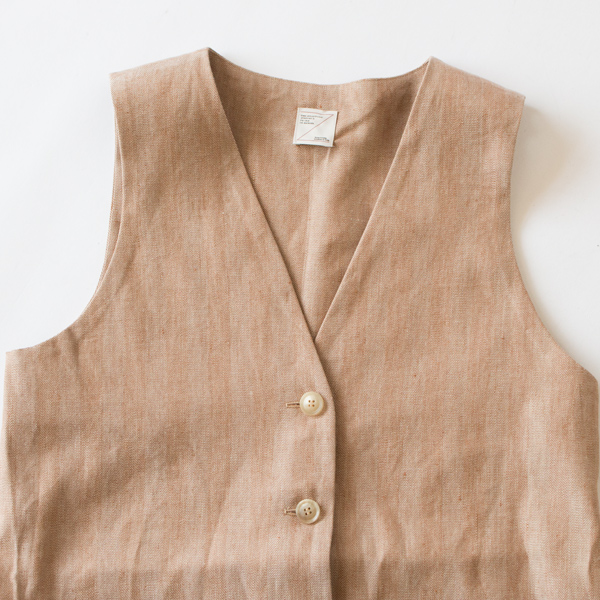 涼しげなリネンとコットンの風合い(BEIGE)