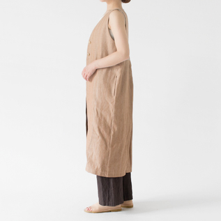 リネンコットンヘリンボーン ロングジレ(BEIGE、身長162cm) リネンコットンヘリンボーン ロングジレ(BEIGE、身長162cm)