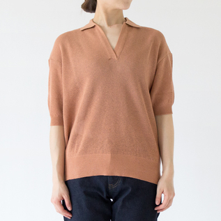 スキッパーポロシャツ MELISSA(tan) スキッパーポロシャツ MELISSA(tan)