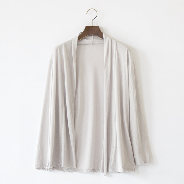 スーピマ強撚天竺パッカブルカーディガン(LIGHT GREY)