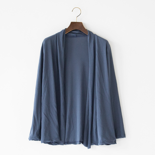 スーピマ強撚天竺パッカブルカーディガン(BLUE GREY)