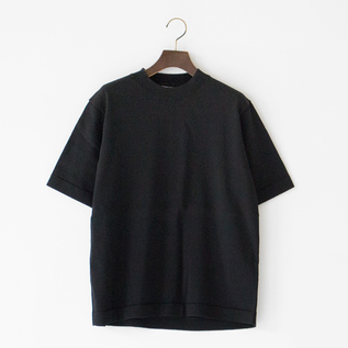 米富 Yonetomi/23ss 定番 コットン 半袖ニット ブラック 2 美品 半袖コットンニット SUMMER KNIT P/O／YONETOMI NEW BASIC（ヨネトミ