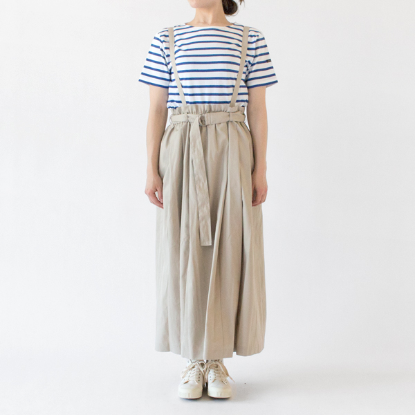 コンパクトギャバ プリーツ吊りスカート(BEIGE、身長162cm)