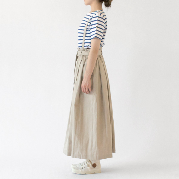 コンパクトギャバ プリーツ吊りスカート(BEIGE、身長162cm)