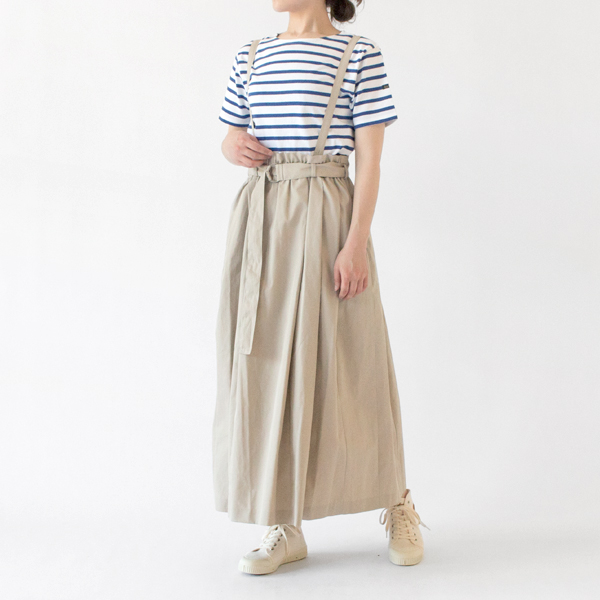コンパクトギャバ プリーツ吊りスカート(BEIGE、身長162cm)