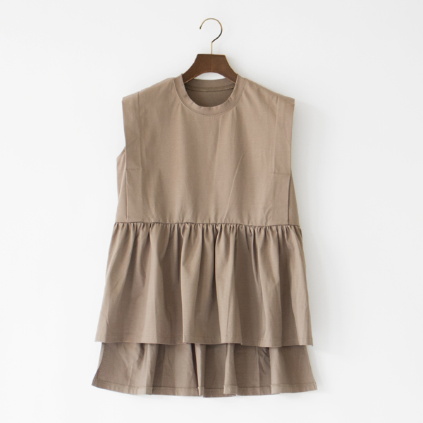 ウルティマコットン ノースリーブプルオーバー(BEIGE)
