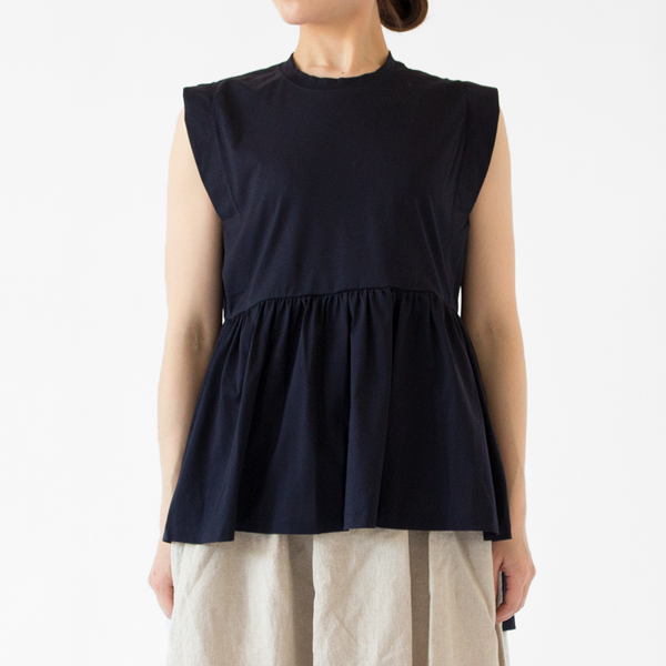 ウルティマコットン ノースリーブプルオーバー(D.NAVY、身長162cm)