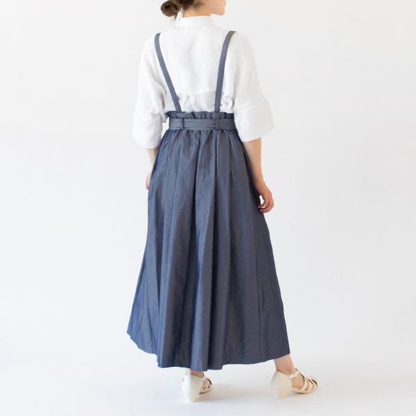 コンパクトギャバ プリーツ吊りスカート(BLUE、身長162cm)