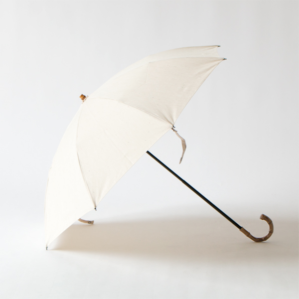 晴雨兼用折りたたみ傘　シャンブレー(BEIGE)