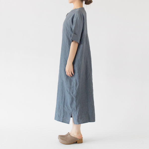 遠州灘リネン カフタンワンピース(LIGHT BLUE、身長162cm)