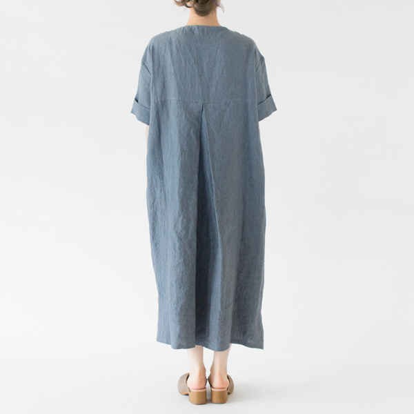 遠州灘リネン カフタンワンピース(LIGHT BLUE、身長162cm)