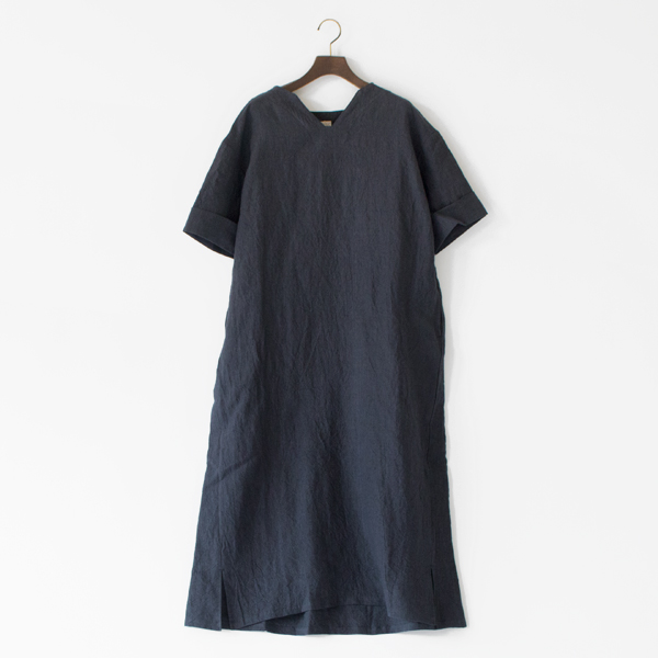 遠州灘リネン カフタンワンピース(NAVY)