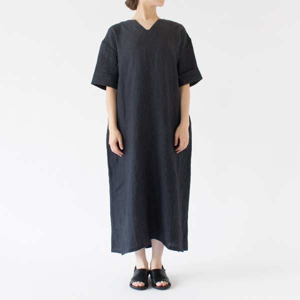 遠州灘リネン カフタンワンピース(NAVY、身長162cm)