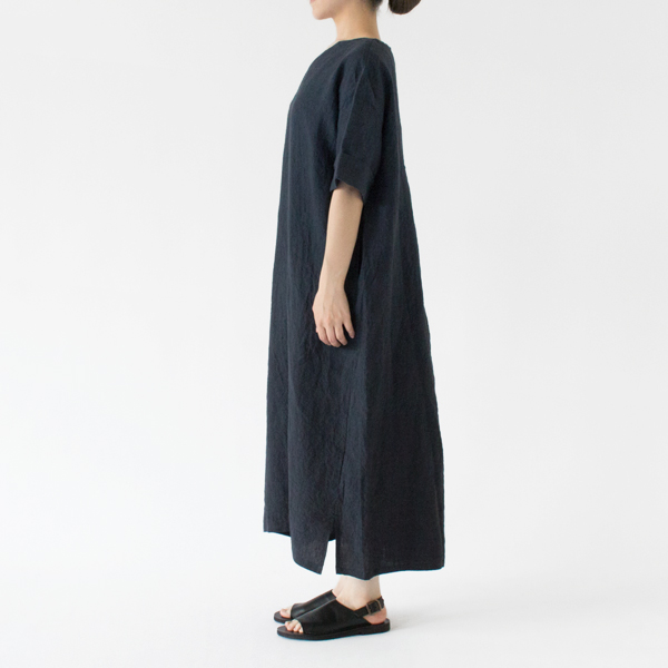 遠州灘リネン カフタンワンピース(NAVY、身長162cm)