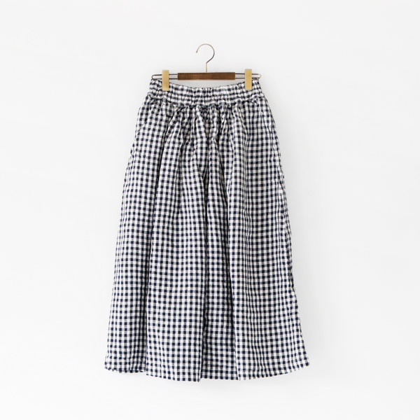 リネンロングスカート（GINGHAM CHECK）
