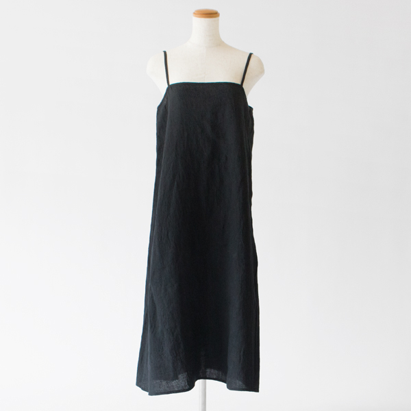 強撚ウォッシュリネン バイアススリップ(BLACK) 強撚ウォッシュリネン バイアススリップ(BLACK)