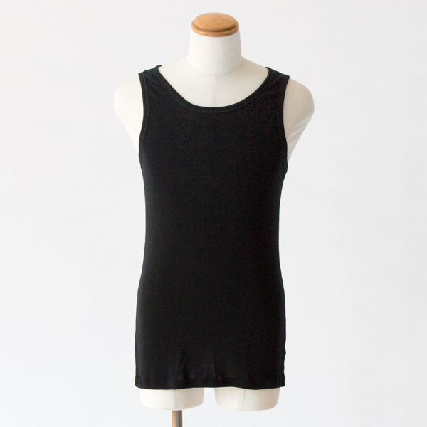 ウール・シルク メンズタンクトップ(BLACK)