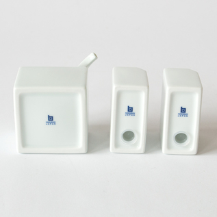 3点コンディメントセット（木台付）／白山陶器 （はくさんとうき