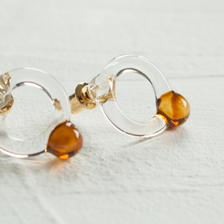 HARIO Lampwork Factory ピアス　meguri 透漆 ピアス meguri 透漆