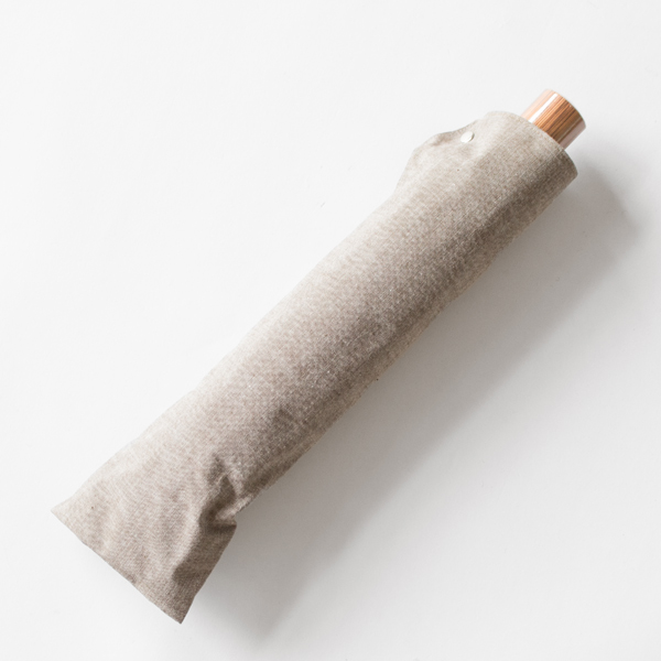 メンズ　晴雨兼用折りたたみ傘　シャンブレーシェード(GREY BROWN)