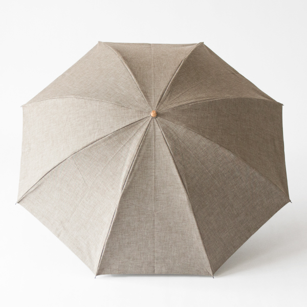 メンズ　晴雨兼用折りたたみ傘　シャンブレーシェード(GREY BROWN)