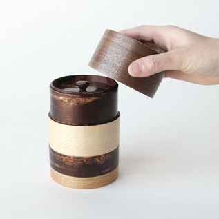 輪筒 茶筒 くるみ 輪筒 茶筒 くるみ