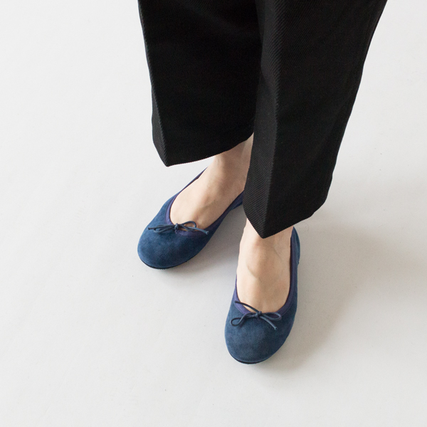 TRAVEL SHOES シルキースエードバレエシューズ TR-009SK BLUE