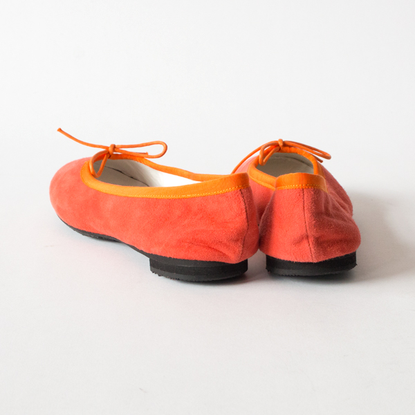 【受発注】TRAVEL SHOES シルキースエードバレエシューズ TR-009SK ORANGE