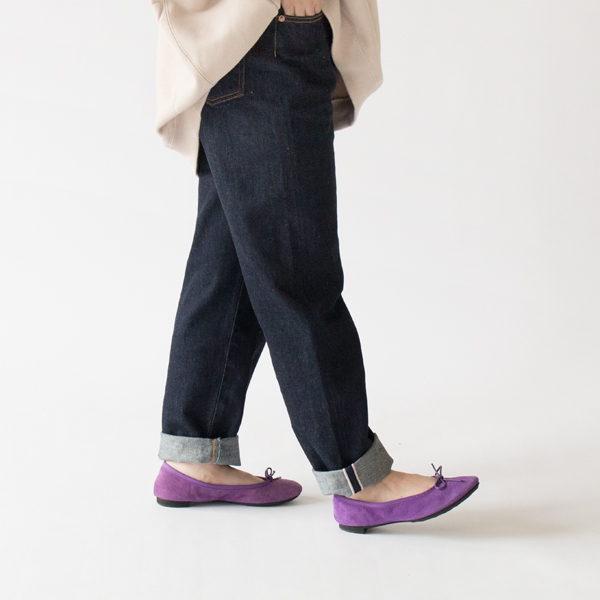 【受発注】TRAVEL SHOES シルキースエードバレエシューズ TR-009SK PURPLE
